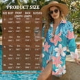 thumbnail image 7 of Xoenoiee Tropical Plumeria Flower Palm Leaves Print Bathing Suit Cover Up V Neck Swimsuit Coverup Shirt for Women Button Down Bikini Beachwear Vacation Outfit Plus Size, 2XL, 7 of 7