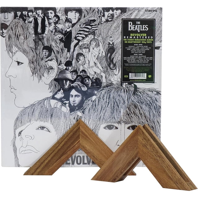 Tabletop Now Playing Vinyl Record Stand - Wooden Vinyl Record Holder Accessories - Vinyl Record Display LP Shelf - Now Spinning Album Frame For Vinyl Record Storage -No-Tool Assembly ( S