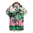 thumbnail image 4 of Zylanna Men's Casual Button Down Shirts with Pockets, Hawaiian Print Short Sleeve Collared Breathable Summer Beach Shirts for Men Hot Pink, 4 of 6