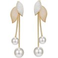 thumbnail image 1 of Pendientes para mujer Pendientes colgantes de perlas doradas de moda Pendientes de aro de perlas plateadas Pendientes de corazón de perlas pequeñas para niñas Joyería nupcial de boda Regalos para ella, 1 of 4