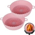 thumbnail image 1 of 2 Pcs Casserole en Silicone pour Friteuse à Air Chaud avec Poignée Doublure Réutilisable pour Friteuse à Air Poêle de Cuisson en Silicone Résistante à la Chaleur pour Friteuse à Air, 1 of 8