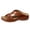 Brown, variant on Orthopedic Sandals for Women Boho Flower Hollow out Summer Massage Slippers Open Toe Retro Leather Slip on Arch Support Slides Black Size 9