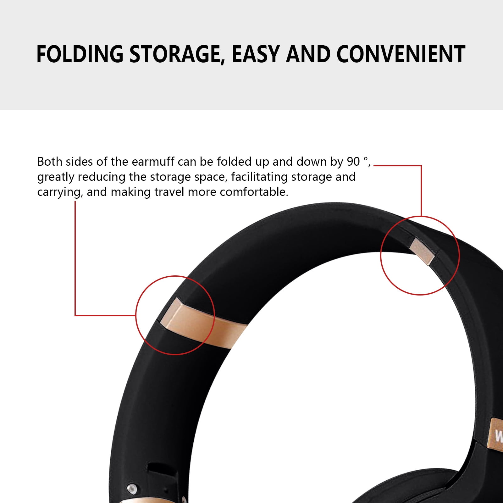 Bluetooth Headphones, 120H Playtime Headphones Wireless Bluetooth with 3 EQ Modes, Low Latency, Hands-Free Calls, Over Ear Headphones for Travel Home Office Cellphone PC - Black