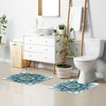 thumbnail image 5 of Toilet Rug U-Shaped Bathroom Rugs Non-Slip Soft Plush Machine Washable Contour Bath Mat Peacock Feathers Mandala 24x20, 5 of 9