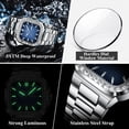 thumbnail image 3 of POEDAGAR Luxury Watch for Men Waterproof Luminous Date Week Man Wristwatch Stainless Steel Square Quartz Men's Watches, 3 of 5