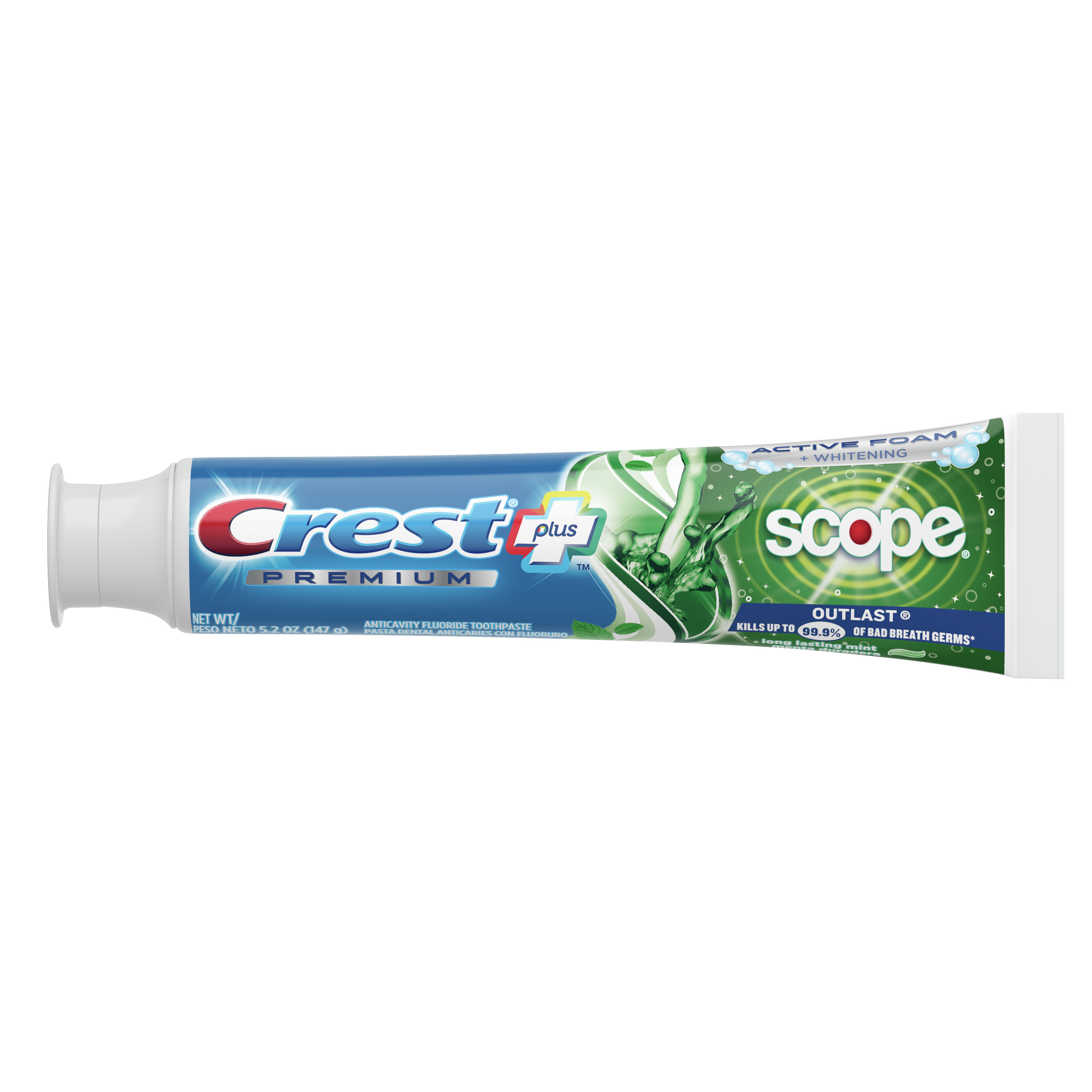 Crest Premium Plus Scope Outlast Toothpaste, Long Lasting Mint Flavor 5.2 oz, Pack of 3 - image 10 of 10