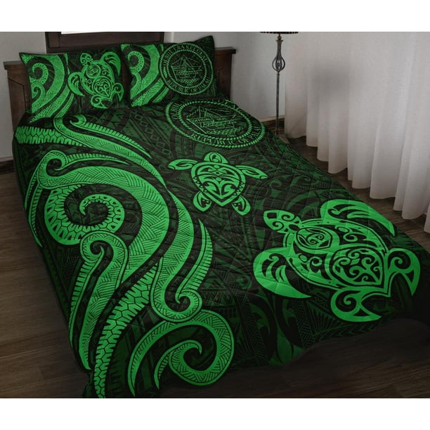 Juego de cama acolchado Palau - Tortuga Tentáculo Verde