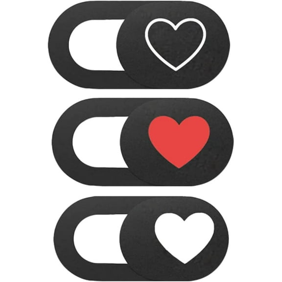 3pcs Pattern Slide Heart Tablet Slider Lens Computer Blocker Webcam Web Lid Privacy Camera Cover Security Protection
