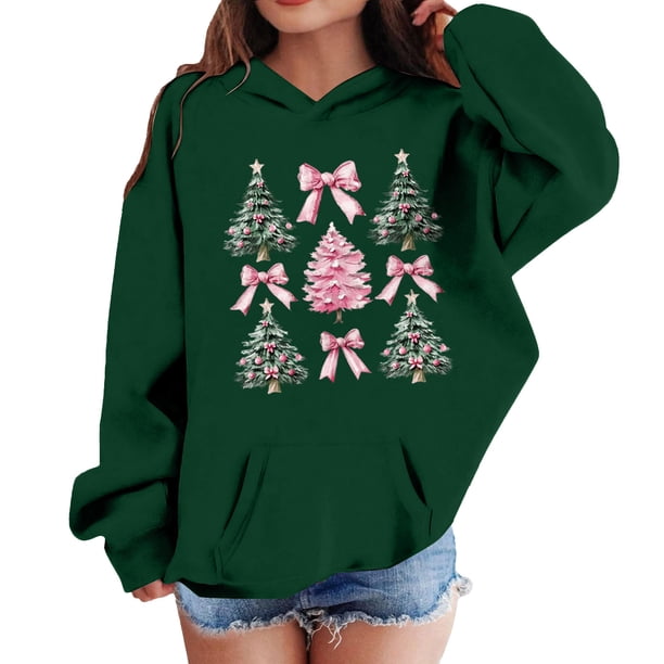 Sudadera con capucha para niñas y niños, sudadera de manga larga con cuello redondo y estampado de moda, jersey con bolsillo, sudadera de poliéster para niñas