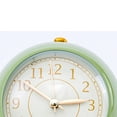 thumbnail image 4 of Reloj de metal de estilo europeo, ingenioso, silencioso, redondo, electrónico, de cuarzo, para niños, para sala de estar, dormitorio, color verde., 4 of 5