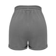 thumbnail image 4 of Audhol Lounge Shorts Women! Linen Shorts for Women High Waisted Wide Leg Drawstring Casual Summer Beach Shorts Plus Size Cute Flowy Shorts Shorts for Women Grey L, 4 of 5