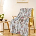 thumbnail image 2 of 1pc Soft And Warm Rose Print Flange Blanket for Sofa, Couch, Office, Bed, Camping And Travel, 2 of 6