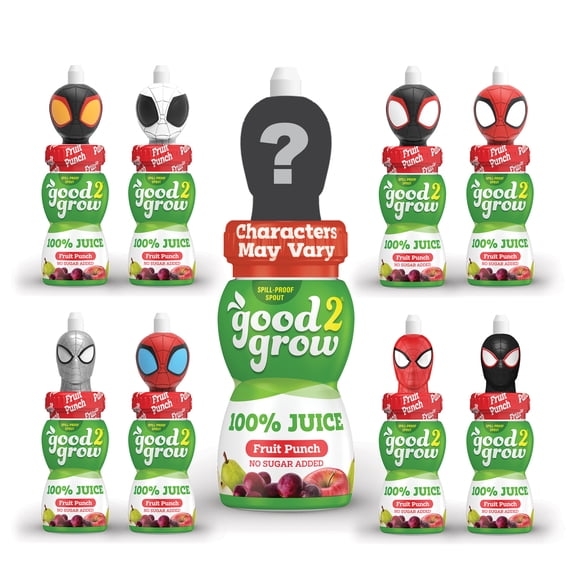 good2grow Marvel's Spider-Man 6oz 100% Fruit Punch Juice Single Serve (Character Tops Vary, Exact Item may not be Pictured)