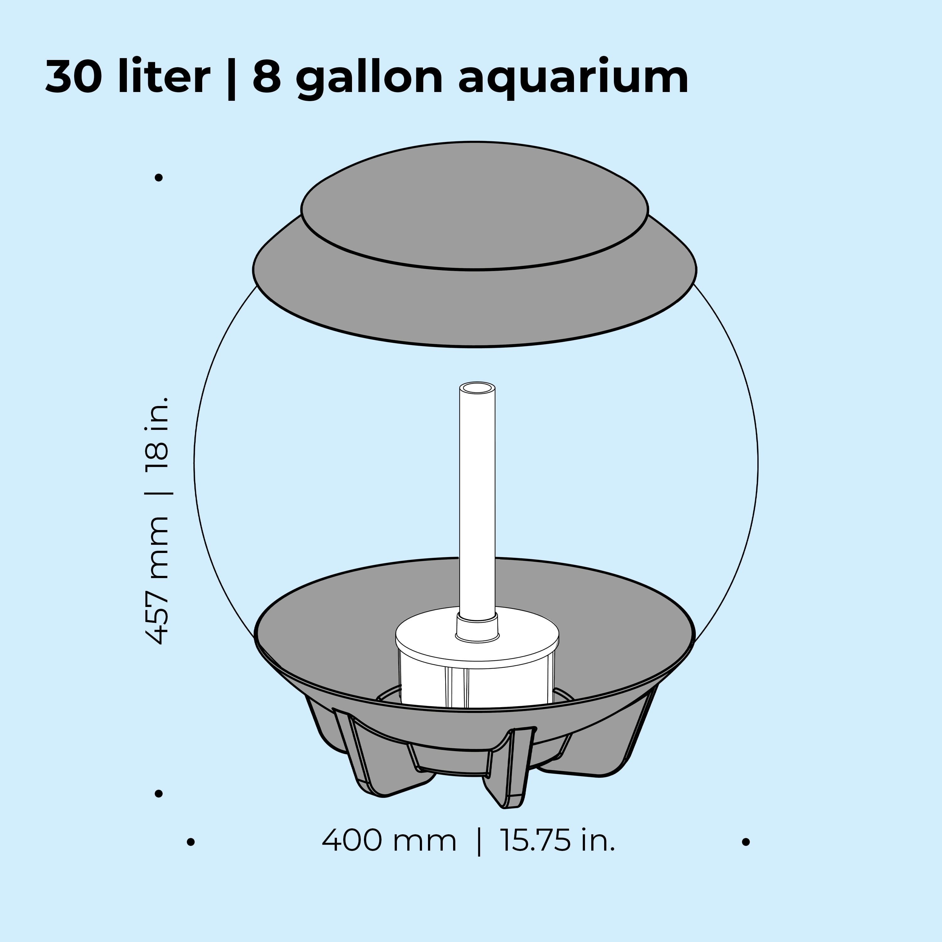 biOrb HALO 30 Aquarium with MCR Light - 8 gallon, gray