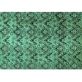thumbnail image 1 of Ahgly Company Machine Washable Indoor Rectangle Abstract Turquoise Blue Modern Area Rugs, 4' x 6', 1 of 4