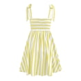thumbnail image 4 of Blmnix Women Dress Short Dress A Line Dresses Fit & Flare Under Dress Square Neckline Mini Yellow Sleeveless Adjustable Strap Sundresses for Women,M, 4 of 9