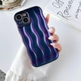 thumbnail image 2 of Compatible with iPhone 14 Phone Case Girls Cute Water Ripple Pattern Wavy Bezel Shock Absorbing Anti-Fall Slim TPU Phone Case for Women - Deep Purple, 2 of 13