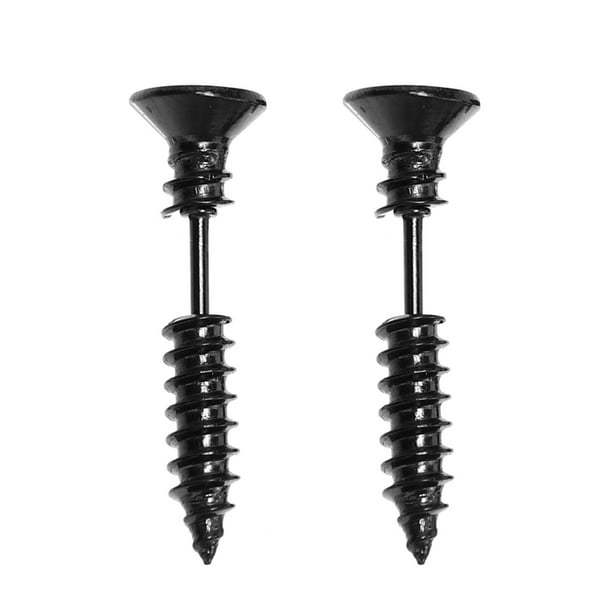 1 par de pendientes de rosca de acero inoxidable estilo punk, joyería para el cartílago.