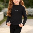 thumbnail image 4 of Girls Solid Color Long Sleeve Top, Crew Neck Pullover Shirt, Easy Matching Casual Kids Clothing | Akmoler,Black 5-6 Years, 4 of 9