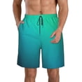 thumbnail image 1 of Fotbe Green Turquoise Teal Trajes de Baño Estampados para Hombre, Shorts de Verano de Secado Rápido, Ropa de Playa, Bañadores-3X-Large, 1 of 6