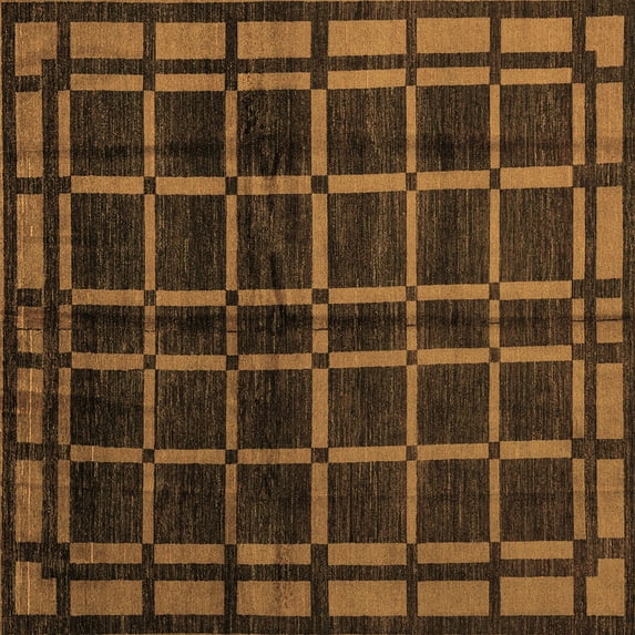 Ahgly Company Indoor Square Oriental Brown Modern Area Rugs, 7' Square