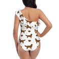 thumbnail image 5 of Honeii Labrador Retriever Dog for women's one-piece swimsuit featuring a chic one-shoulder design experience elegance and style in the water-Small, 5 of 6