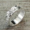 thumbnail image 2 of [1pc Wide Face Exquisite Ring] 1pc Women's Fashion Wide Face Ring Exquisite Hand Carved Leaves and Flowers Wide Face Ring for Men and Women Daily Casual Party Trendy Accessories,Silvery11, 2 of 5