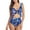 Leaf Print, variant on Women's Butterfly Ruffle One-Piece Swimsuit Cut Out Strappy Monokini Swimwear