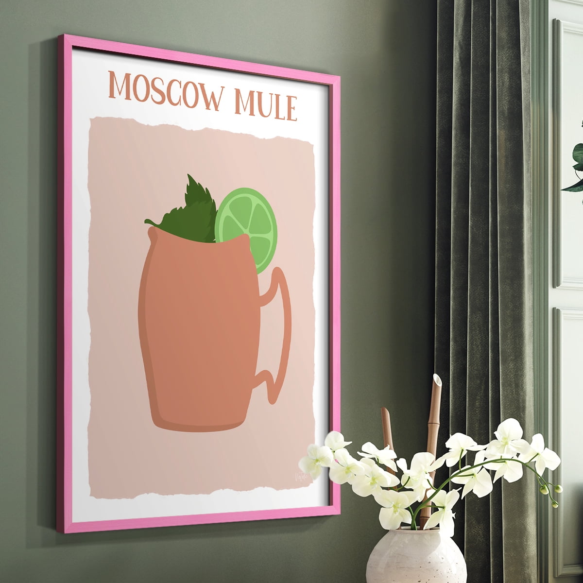Moscow Mule in Pink Solid Wood 11 x 14 Framed Print