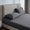 thumbnail image 3 of Anjee King Size Silky Cooling Sheets, Hotel Luxury Bedding Sheets Summer with Deep Pocket Up to 18 Inches, 3 Piece Bed Sheets for Women, Men including 1 Fitted Sheet, 2 Pillowcases, Dark Grey, 3 of 10