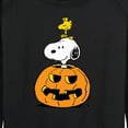 thumbnail image 3 of Peanuts - Snoopy Woodstock Pumpkin - Women's Lightweight French Terry Long Sleeve Shirt, 3 of 6