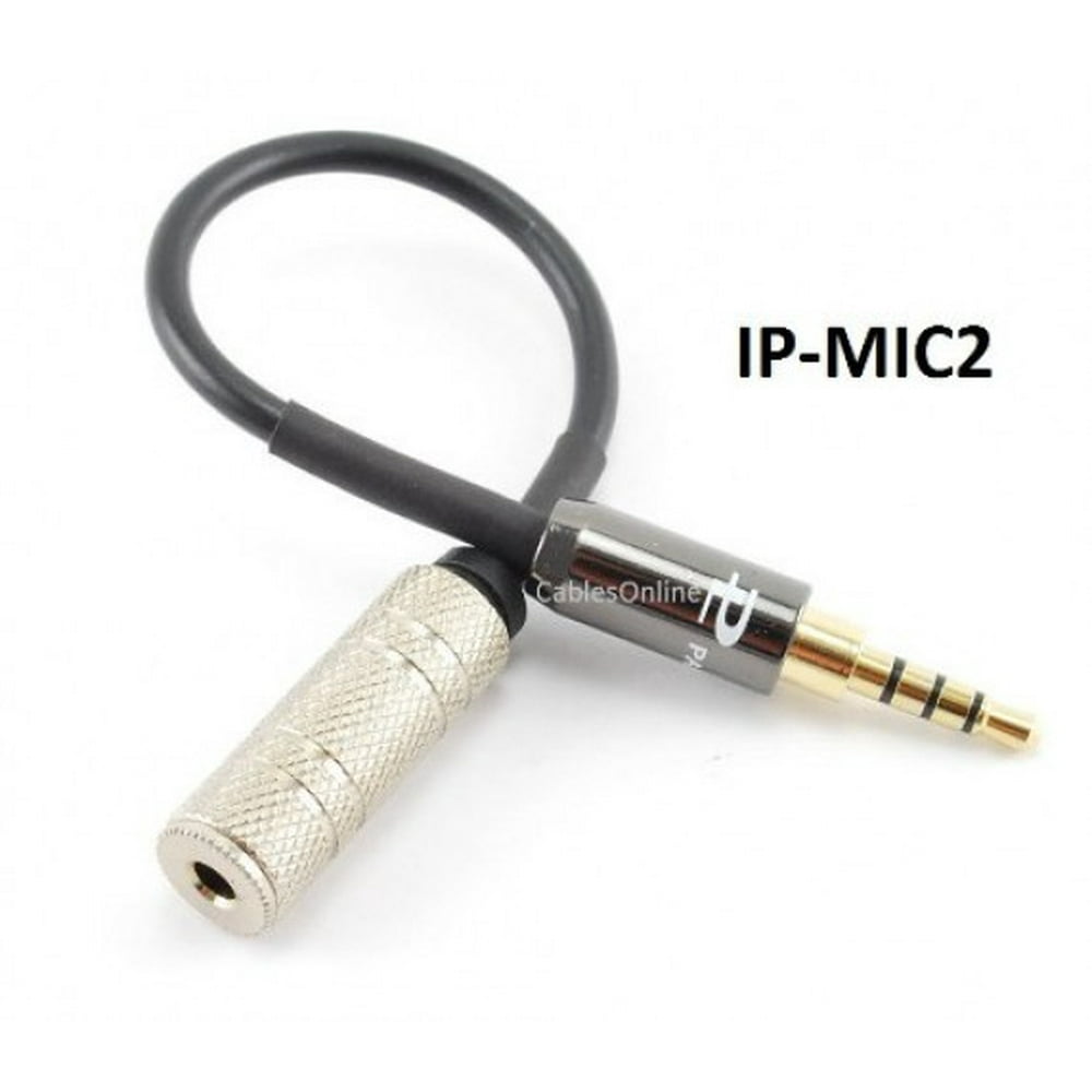3.5mm StereoTRRS 4Pole M to TRS Jack Microphone to iPhone Adapter