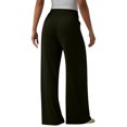 thumbnail image 4 of Women's High Waisted Wide Leg Pants Casual Pleated Palazzo Trousers Loose Fit Straight Leg Lounge Pants with Drawstring and Pockets, 4 of 5