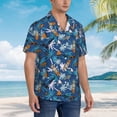 thumbnail image 6 of Uemuo Hawaiian Style Printed Regular Fit Short Sleeve Casual Hawaiian Shirt for Men,Aloha shirt,Tropical shirt,Floral print shirt,Vacation Beach shirt-, 6 of 9