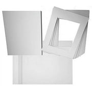 Studio 500 Pack of 25 White Pre-Cut Picture Mat 5x7 inches for 4x6 Photo White Core Bevel Cut Mattes Sets + Backing Board + Clear Plastic Bags (Pack of 25 White 5x7 Complete Set)