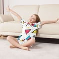 thumbnail image 3 of FORMRS Kids Short Sleeve Top and Pants Pajama Set Unisex Satin 2-Piece Sleepwear, Sizes 7-8Y, Red Triangles, 3 of 8