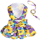 thumbnail image 1 of Conjunto de arnés y correa para perro, vestido floral con arnés para cachorros, ropa de verano para perros pequeños, 1 of 5