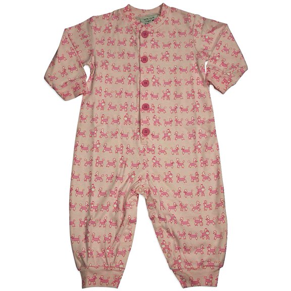 New Potato Baby Infant Girls Long Sleeve Cotton Coverall 30944-12Months (PINK POODLE)