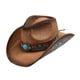 thumbnail image 1 of Sombrero de vaquero occidental de ala grande, sombrero de copa de jazz para carnaval, fiesta en la playa, festival de música azul, 1 of 9
