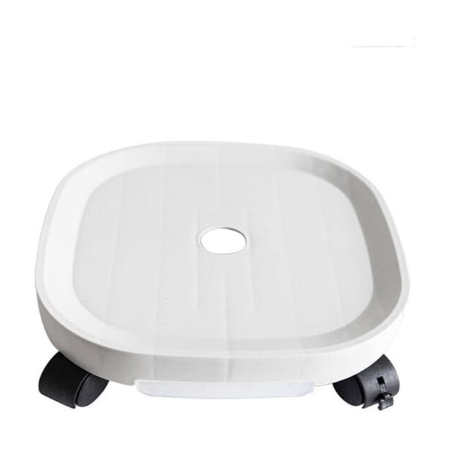 pitrice Plateau de Pot Portable de Remplacement Couleur Unie Rectangulaire Réutilisable Lavable Support de Vase pour Bureau Balcon avec Frein Blanc Taille 3
