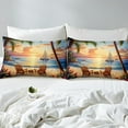 thumbnail image 4 of Erosebridal Hawaii Beach Bed Sheets Set Twin Size, Summer Holiday Bedding Twin Size, Romantic Sunset Sheet Set Twin, Super Cozy Room Decoration, 3pcs, 4 of 7