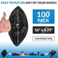 thumbnail image 2 of Black Disposable Shoe Covers for Indoors, 16 x 5.75 Inch. 100 Pack CPE Shoe Covers Disposable Non Slip. Disposable Boot Covers Waterproof. Disposable Booties for Shoes Covers Elastic Band, 2 of 7