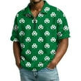 thumbnail image 2 of Men's St. Patrick's Day Shamrock Polo Shirt Short Sleeve Half Zip Casual Top, 2 of 9