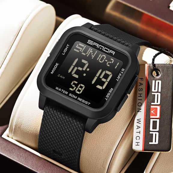Men's Watch Waterproof Digital Sport Watch Military Digital Watches for men Alarm Back Light Classic Large face Watch