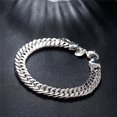 thumbnail image 2 of Pulsera de cadena sólida cuadrada de Plata de Ley 925 Noble para mujeres y hombres, abalorio para regalo de fiesta, joyería de moda para boda, envío gratis, 2 of 2