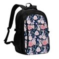 thumbnail image 1 of Balery Rose Flowers Mochila con carga USB para hombre y mujer - Mochila impermeable y antirrobo para laptop con puerto USB para viajes, trabajo, 1 of 7