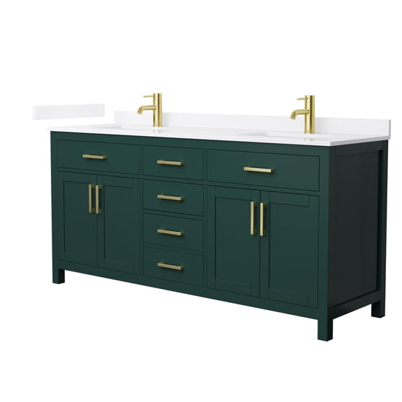 Wyndham Collection Wcg2424-72D-Qtz-Unsmxx Beckett 72" Free Standing Double Basin Vanity