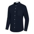 thumbnail image 3 of LVCBL Men's Csual Shirt with Pocket Daily Clothing At Home Lightweight Navy L, 3 of 7