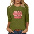 thumbnail image 1 of Blusas para Mujeres Casual 3/4 Manga Cuello Redondo Impreso Suelto, Mujer 3/4 Manga Tops Y Blusas para Diario, 1 of 4