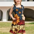 thumbnail image 4 of Abcomgle Summer Dress for Girls Casual Tie Shoulder Sleeveless Girls Cami Dresses American Flag Sunflower Square Neck Sundresses Swing Dresses with Pockets 10-11 Years ,Saffron, 4 of 4